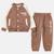 Ensemble survêtement fille avec une veste manches longues et un jogging Marron+Vert 4 - vertbaudet enfant 
