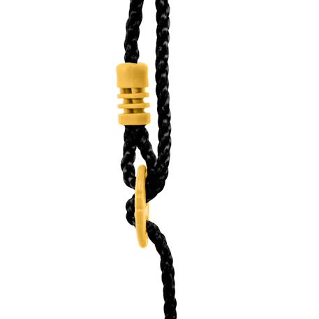 Balançoire pour portique bois bois h300-350cm Marron - noir - moutarde 3 - vertbaudet enfant 