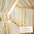 Ciel de lit cabane en gaze de coton duo 420 cm Beige+Blanc+Bleu+Camel+Écru+Gris+Marron+Pêche+Rose+Terracotta+Vert 24 - vertbaudet enfant 