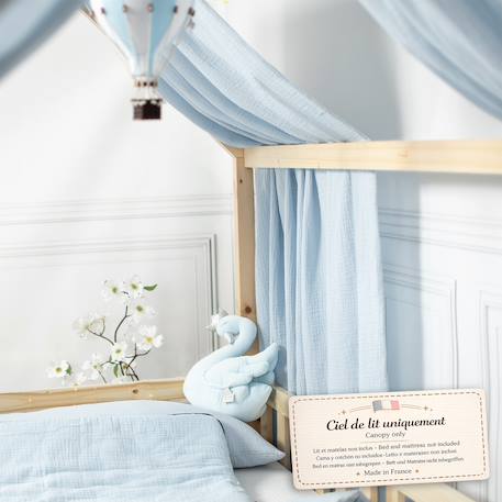 Ciel de lit cabane en gaze de coton duo 390 cm Beige+Blanc+Bleu+Camel+Écru+Gris+Marron+Pêche+Rose+Terracotta+Vert 14 - vertbaudet enfant 