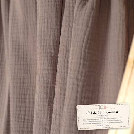 Ciel de lit cabane en gaze de coton solo 330 cm Beige+Blanc+Bleu+Camel+Écru+Gris+Imprimé coeurs+Marron+Pêche+Rose+Terracotta+Vert de gris 33 - vertbaudet enfant 