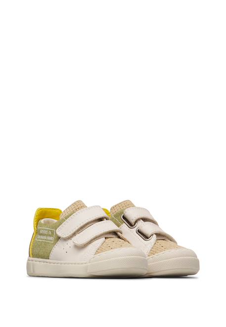 Baskets en cuir et en daim trajan vl Blanc crème-beige 2 - vertbaudet enfant 