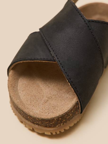 Sandales à brides garçon en cuir Navy noir 6 - vertbaudet enfant 