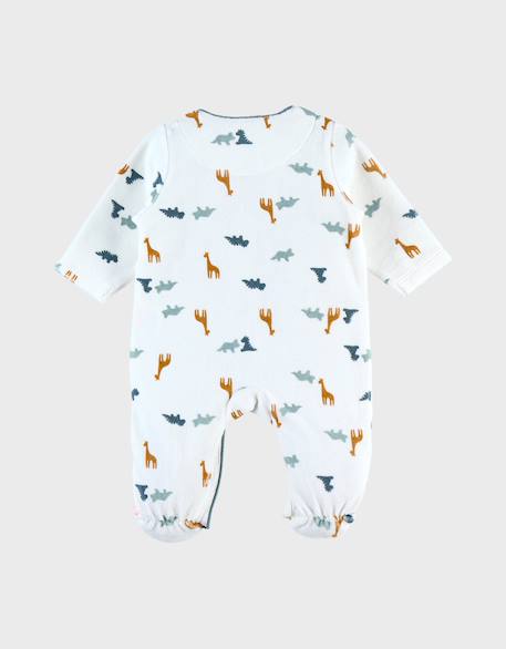 Pyjama dinosaure en velours Blanc 3 - vertbaudet enfant 
