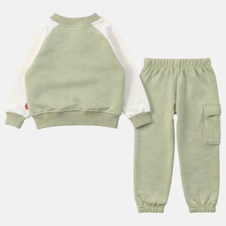 Ensemble survêtement fille avec une veste manches longues et un jogging Marron+Vert 12 - vertbaudet enfant 