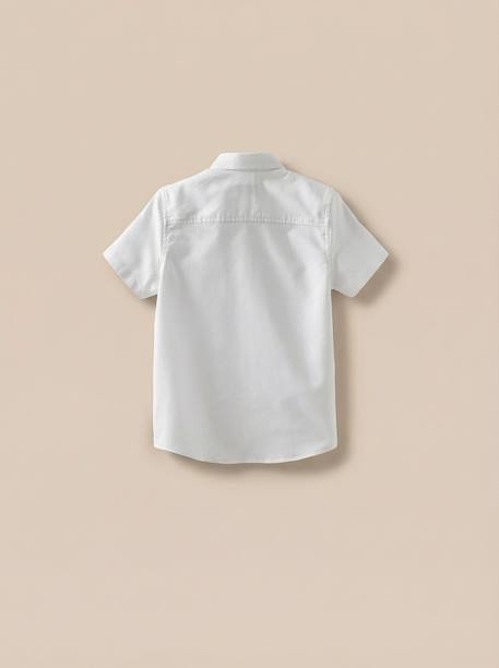 Chemisette oxford garçon - collection fêtes et mariage Blanc clair uni 2 - vertbaudet enfant 