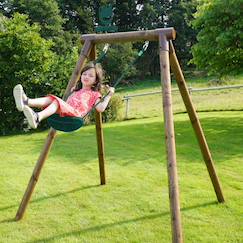 Portique simple une place en bois rond hanna  - vertbaudet enfant