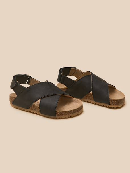 Sandales à brides garçon en cuir Navy noir 5 - vertbaudet enfant 