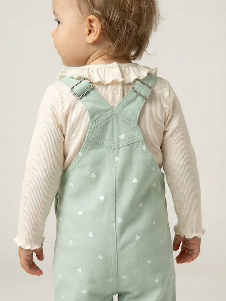 Ensemble salopette T-shirt bébé cœur vert d'eau 13 - vertbaudet enfant 