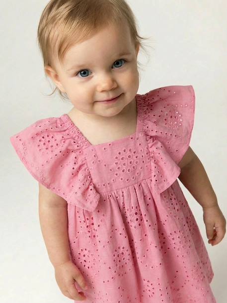Robe bébé fille broderie anglaise rose 6 - vertbaudet enfant 