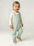Ensemble salopette T-shirt bébé cœur vert d'eau 2 - vertbaudet enfant 