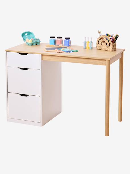 Bureau bois enfant avec tiroirs blanc 3 - vertbaudet enfant 