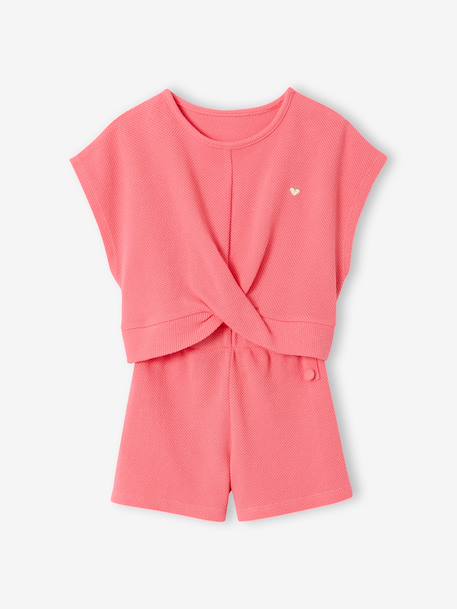 Fille-Ensemble fille t-shirt short en maille fantaisie