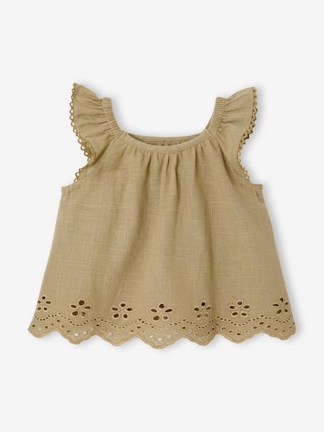 Ensemble bébé fille 3 pièces coton kaki 3 - vertbaudet enfant 
