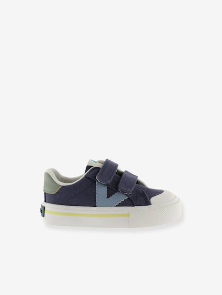 Baskets enfant en toile couleur Tribu Tiras Lona bleu jean+kaki+rose 3 - vertbaudet enfant 