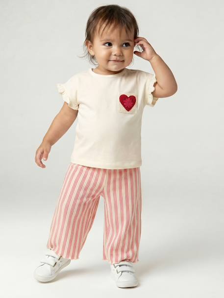 T-shirt manches courtes bébé fille écru 6 - vertbaudet enfant 