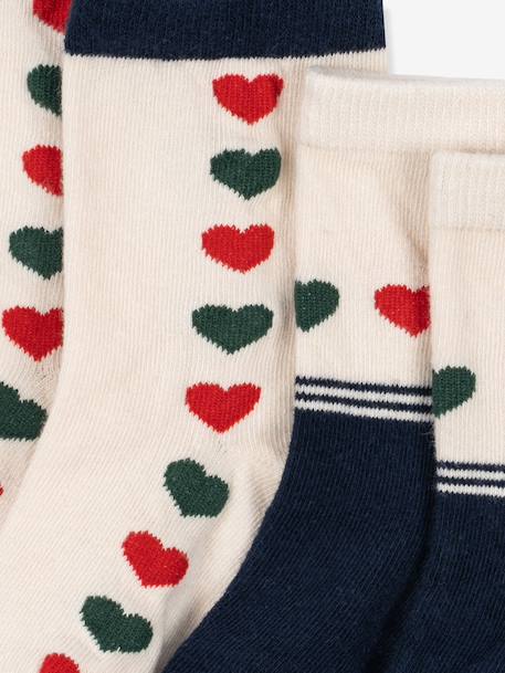 Chaussettes cœurs blanc 2 - vertbaudet enfant 