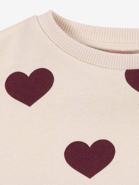 Sweat col rond blanc+rose 3 - vertbaudet enfant 