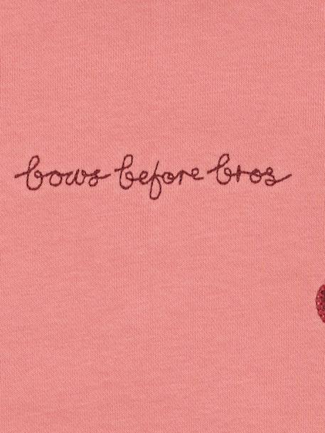 Sweat col rond blanc+rose 7 - vertbaudet enfant 