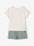 Ensemble short t-shirt à personnaliser noisette+vert sauge 14 - vertbaudet enfant 