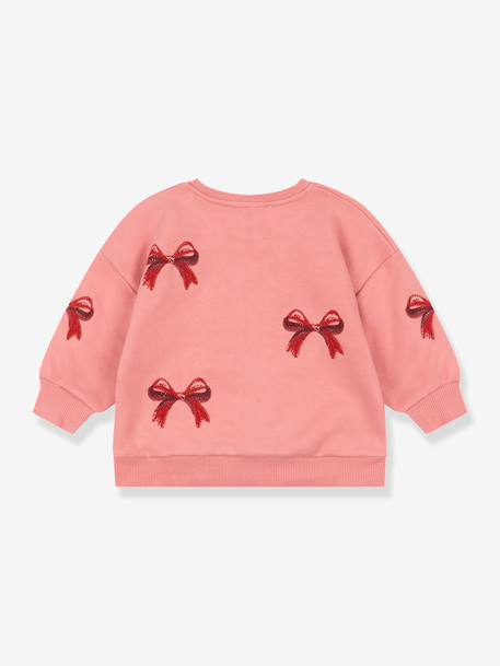 Sweat col rond blanc+rose 6 - vertbaudet enfant 