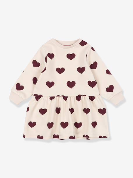 Robe sweat évasée blanc+rose 1 - vertbaudet enfant 