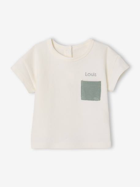 Ensemble short t-shirt à personnaliser noisette+vert sauge 12 - vertbaudet enfant 
