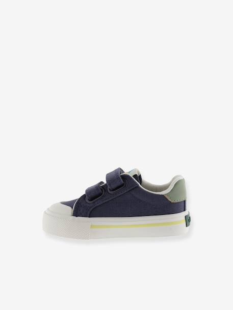 Baskets enfant en toile couleur Tribu Tiras Lona bleu jean+kaki+rose 4 - vertbaudet enfant 