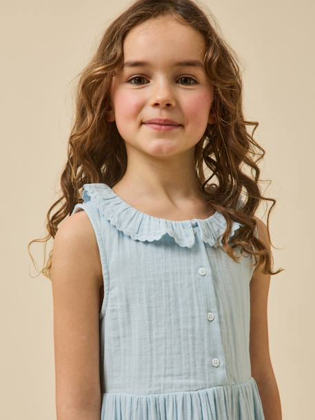 Robe fille - coton biologique Bleu pastel 3 - vertbaudet enfant 