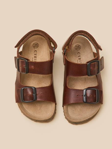 Sandales à brides garçon en cuir Tan 3 - vertbaudet enfant 