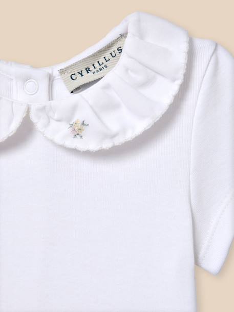 Body col brodé bébé - coton biologique Blanc casse 2 - vertbaudet enfant 