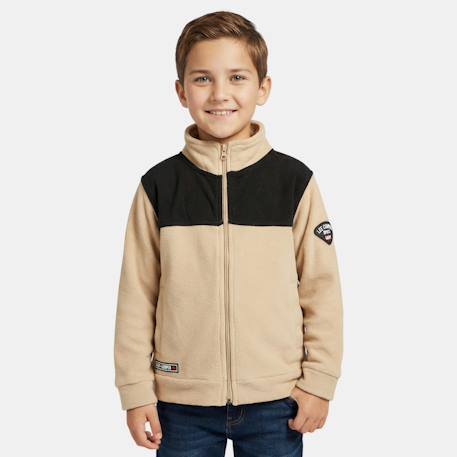 Veste polaire garçon au style casual Beige+Gris+Kaki+Marine+Noir 1 - vertbaudet enfant 