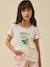 T-shirt fleur fille - coton biologique Ecru 1 - vertbaudet enfant 