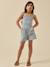 Combishort en seersucker fille Rayure seersucker bleu 4 - vertbaudet enfant 