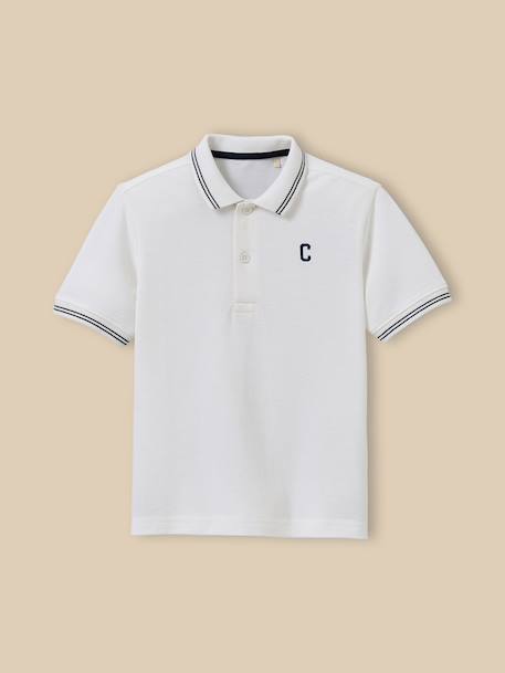Polo en maille piquée garçon - coton biologique Blanc 1 - vertbaudet enfant 