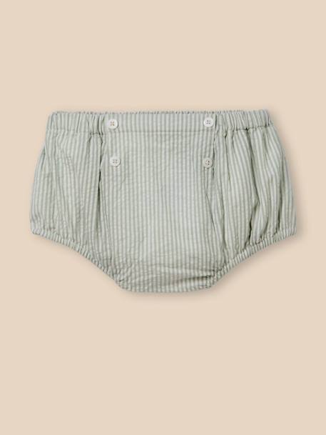 Ensemble t-shirt et bloomer en seersucker Rayure amande 3 - vertbaudet enfant 