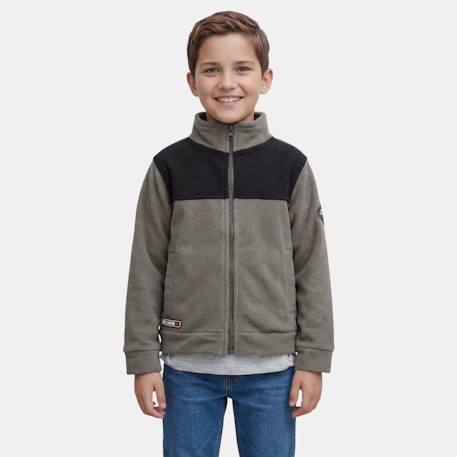 Veste polaire garçon au style casual Beige+Gris+Kaki+Marine+Noir 12 - vertbaudet enfant 