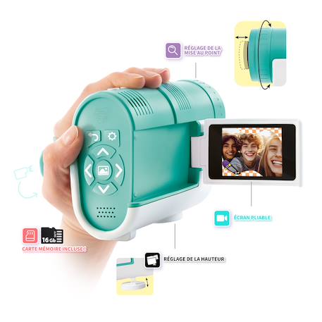 Caméra projecteur avec film et photos - video creator Turquoise 4 - vertbaudet enfant 