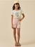 T-shirt fleur fille - coton biologique Ecru 4 - vertbaudet enfant 