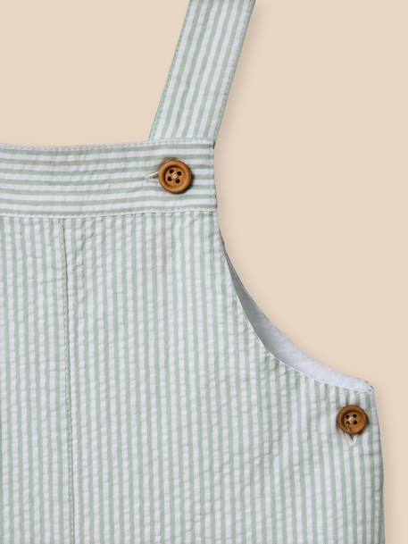 Salopette courte bébé Rayure amande+Vichy bleu/vert 2 - vertbaudet enfant 