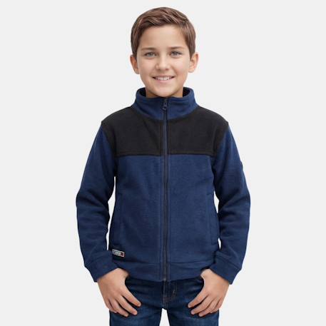 Veste polaire garçon au style casual Beige+Gris+Kaki+Marine+Noir 17 - vertbaudet enfant 
