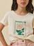 T-shirt fleur fille - coton biologique Ecru 3 - vertbaudet enfant 