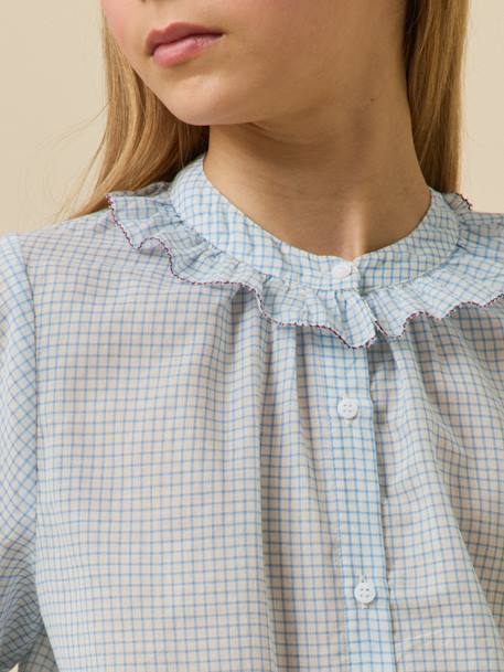 Blouse à carreaux Carreaux bleu 3 - vertbaudet enfant 