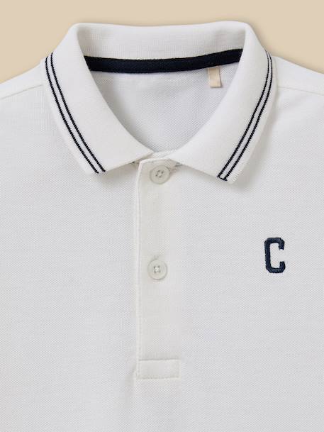 Polo en maille piquée garçon - coton biologique Blanc 2 - vertbaudet enfant 