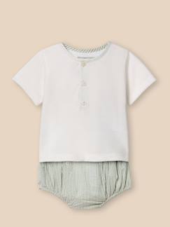 -Ensemble t-shirt et bloomer en seersucker