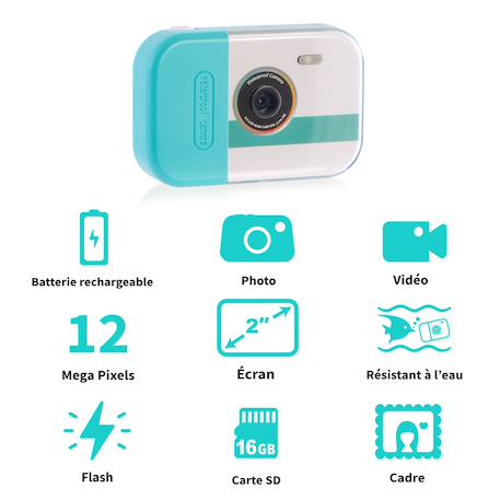 Appareil photo numérique waterproof - photo creator Turquoise 4 - vertbaudet enfant 