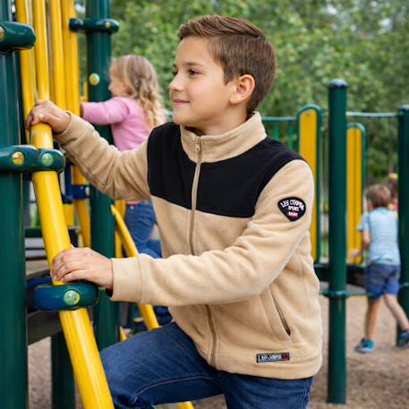 Veste polaire garçon au style casual Beige+Gris+Kaki+Marine+Noir 2 - vertbaudet enfant 