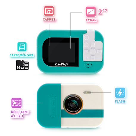Appareil photo numérique waterproof - photo creator Turquoise 3 - vertbaudet enfant 