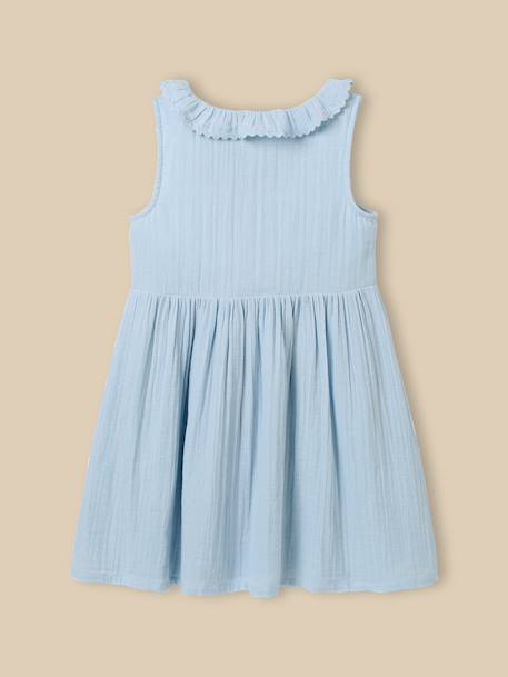 Robe  - coton biologique Bleu pastel 2 - vertbaudet enfant 