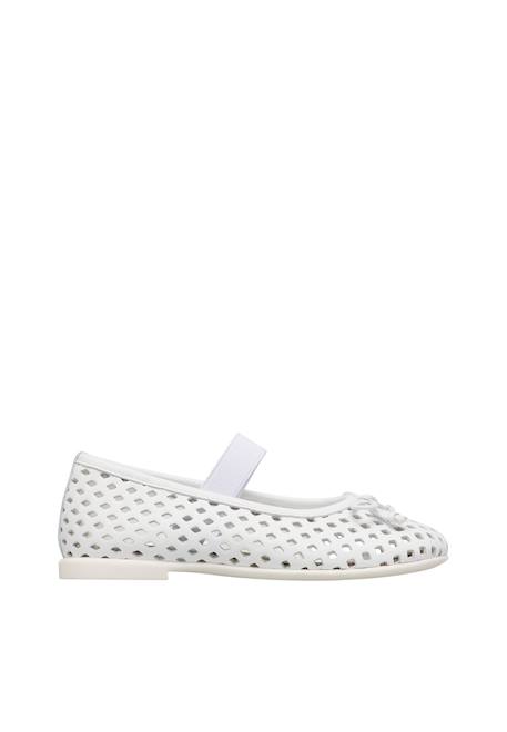 Ballerines en cuir leyci Blanc-+Noir- 1 - vertbaudet enfant 